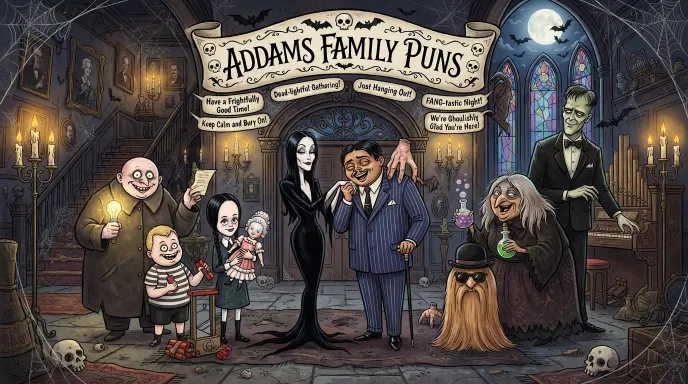 addams family puns