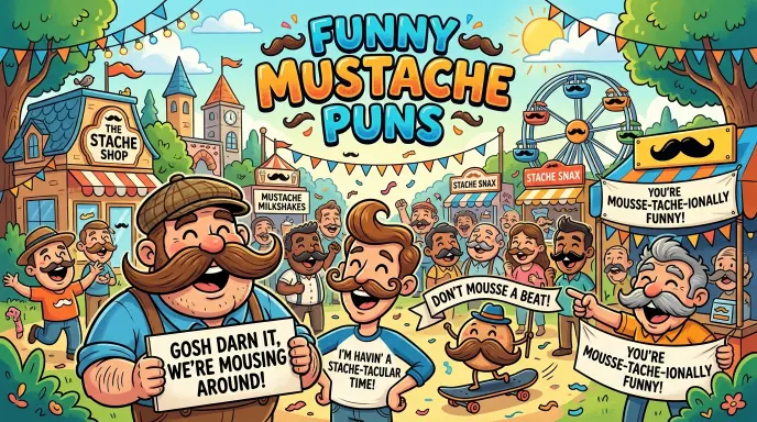 funny mustache puns